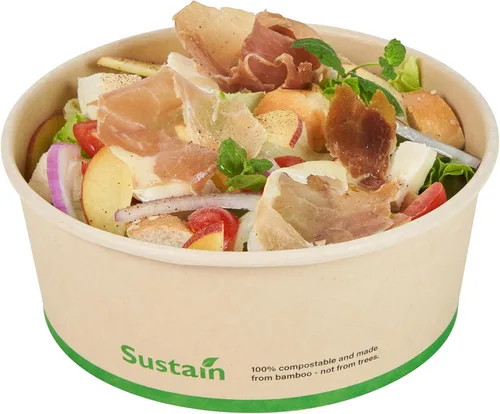 Vista 17 de Restaurantware Pulp Safe - Tazones de ensalada de 8 onzas, sin PFAS añadidos, 100 cuencos desechables – Tapas se venden por separado cuencos