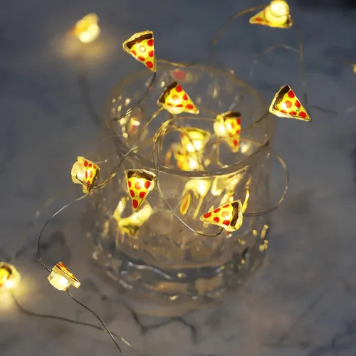 Vista 6 de Guirnalda de 20 luces LED de cobre sandía, funciona con pilas, para Navidad, fiesta de cumpleaños, vacaciones, decoración de verano, sandía