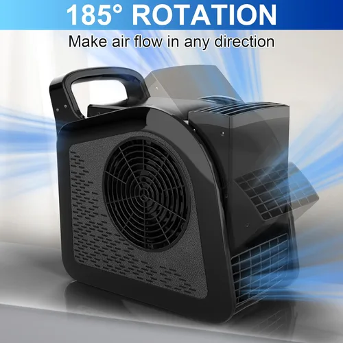 Vista 5 de Ventilador portátil para el hogar: ventiladores de piso de alta velocidad para refrigeración y secado, motor de aire con rotación de 185°