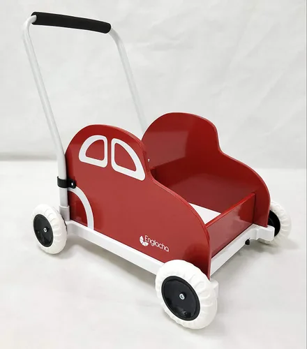 Vista 3 de Englacha - Caminante musical para niños pequeños, con función musical incorporada y ruedas de reducción de velocidad, rojo/blanco