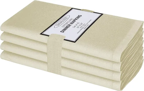 Vista 28 de Cotton Clinic Servilletas de tela 100% algodón extra grandes de 20 x 20 pulgadas, juego de 4 servilletas de mesa suaves y duraderas reutilizables