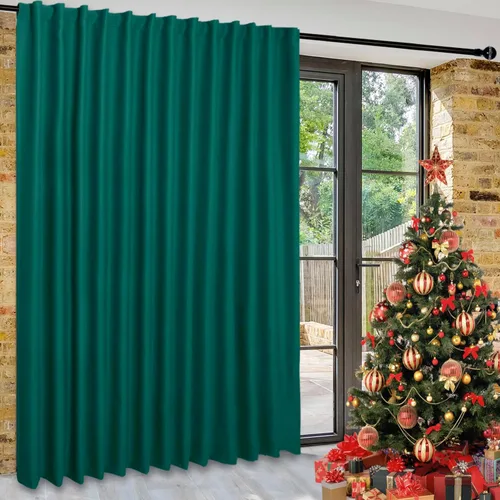 Vista 14 de DWCN Cortina opaca divisora de privacidad para puerta corrediza de patio, cortinas térmicas extra anchas con pestaña trasera y bolsillo para barra