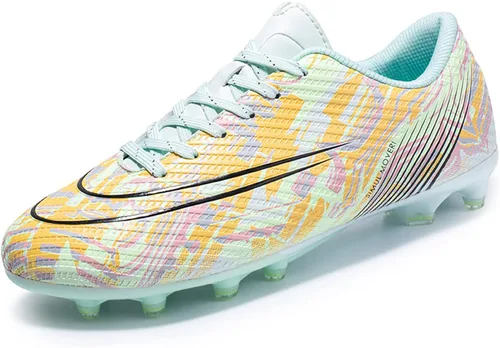 Vista 2 de NPVOK Tacos de fútbol para hombre, zapatos de fútbol para niños, zapatos de fútbol Fgag Spikes al aire libre, zapatos de fútbol profesionales