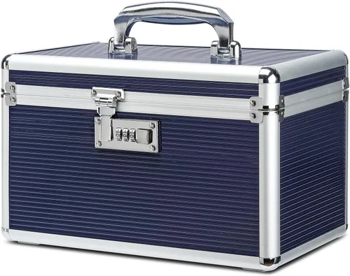 Vista 14 de Caja de medicamentos con cerradura combinada con estuche de almacenamiento portátil, 10.2 x 6.8 x 6.8 pulgadas, organizador de cerradura