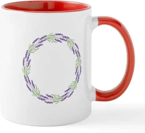 Vista 38 de CafePress Tazas de flores de lavanda 11 oz (11.0 fl oz) Taza de café de cerámica Blanco