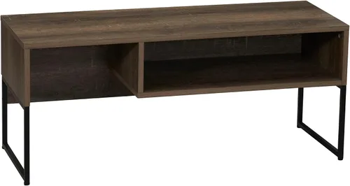 Vista 16 de Household Essentials Mesa de centro de grano Ashwood con base de hierro negro