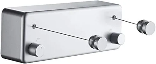Vista 7 de Tendedero retráctil Línea de ropa para interiores y exteriores Línea de secado de ropa resistente Estante de secado de ropa montado