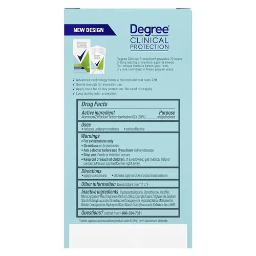 Vista 8 de Degree desodorante y antitranspirante con protección clínica, para ducha de 1.7 oz, conector (Stress Control), 1.7 onza