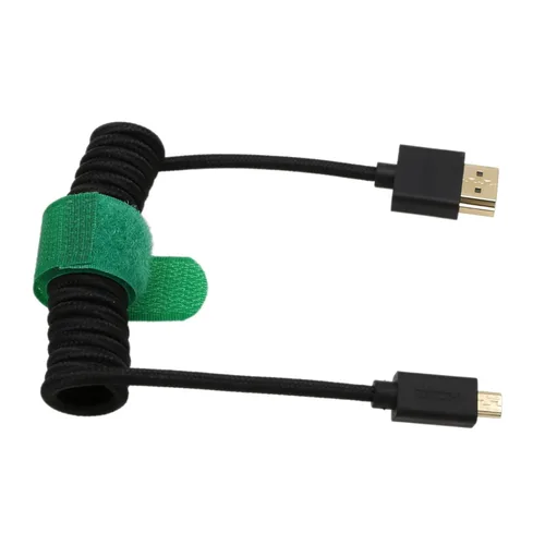 Vista 2 de Micro HDMI a HDMI 8K 4K 60p Negro trenzado en espiral 11.8 in Cable para Canon R8 R10 Sony A7C A7RIV ZV-1 S5 X-T4 Z50 Cámara ATOMOS Ninja V F5pro