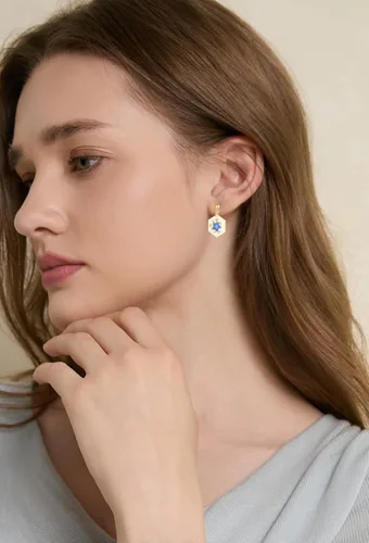 Vista 37 de Forget-Me-Not and Queen Anne's Lace Pressed Wildflower Earrings Pressed Flower Earrings Handmade Drop and Dangle Earrings Gift for Woman