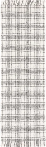 Vista 2 de SAFAVIEH Natura Collection - Alfombra de pasillo, 2 pies 3 pulgadas x 7 pies, gris y marfil, hecha a mano, lana con flecos, ideal para zonas de alto