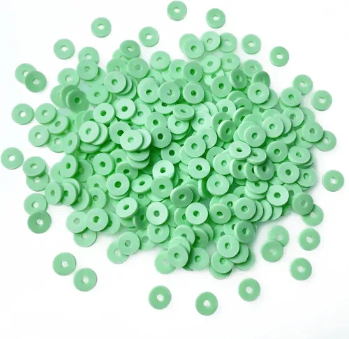 Vista 9 de 2000 cuentas de vinilo Heishi planas, redondas, de arcilla polimérica, espaciadoras para hacer pulseras, collares, aretes, accesorios para blanco