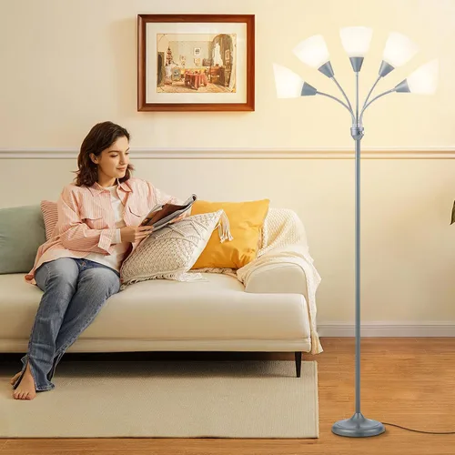 Vista 7 de HonoDing Medusa Lámparas de Pie Lámparas de Pie 5 Cabezales Luz de Lectura Ajustable Pantalla Grande Uso Bombilla E26 A19 Lámparas de Pie para Sala