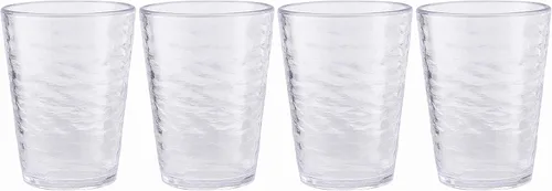 Vista 8 de RIPPLE- Juego de 4 vasos acrílicos de 16 onzas, sin BPA, apilables, aptos para lavavajillas, transparentes