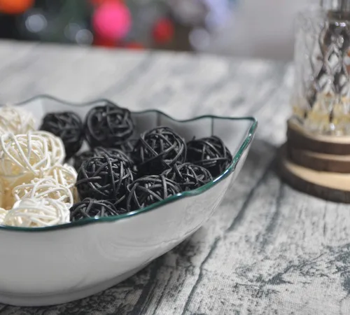 Vista 5 de 20 bolas de mimbre de ratán para decoración de mesa de boda, fiesta de Navidad (diámetro de 1.2 pulgadas, negro)