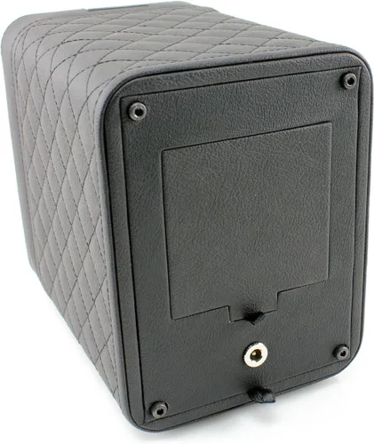 Vista 6 de Heiden Monaco - Bobinadora de reloj individual, cuero negro, funciona con pilas o adaptador de CA, 12 ajustes de programa, cuero vegano cosido