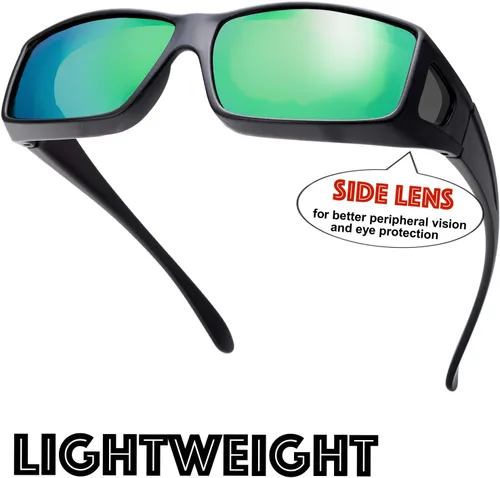 Vista 4 de The Fresh - Lentes de sol polarizados, de alta definición y envolventes para uso sobre anteojos - Estuche de piel para anteojos