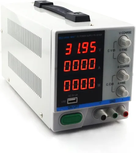 Vista 3 de Fuente de alimentación de CC variable, pantalla de 4 dígitos, 30 V, 10 A, fuente de alimentación de CC de laboratorio, carga USB ajustable