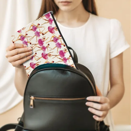 Vista 4 de jeilink Girl Loves Dance - Bolsa de maquillaje para bailar, regalo divertido para amantes del ballet, regalos elegantes para bailar, mujeres