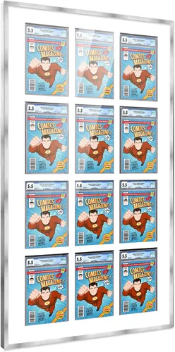 Vista 120 de Poster Palooza Marco de cómics con paspartú para 1 cómic de grado CGC, CBCS o PGX, marco de cómic de bronce para cómic de 8.125 x 13 pulgadas