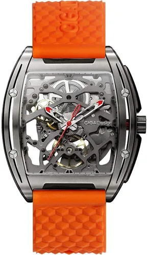 Vista 2 de CIGADesign Reloj de esqueleto automático mecánico de titanio con réplica Tonneau de reloj de pulsera casual impermeable con cristal de zafiro correa
