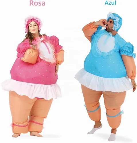 Vista 2 de GOPRIME Baby Doll Inflatable Costume, baby shower party Adult Size Azul
