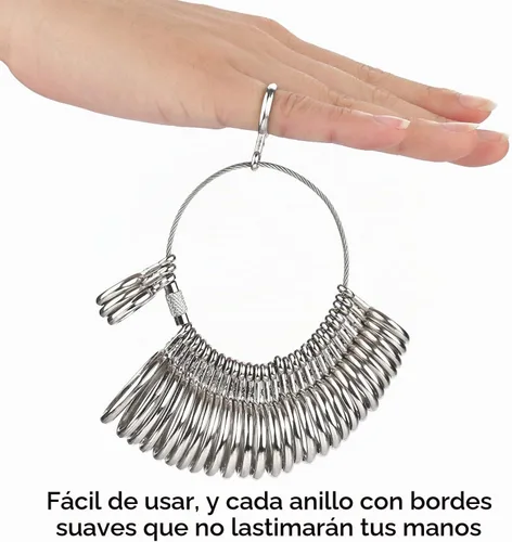 Vista 6 de accmor medidor de aros. incluye juego de aros de metal en 4 tamaños