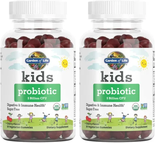 Vista 7 de Garden of Life Gomitas probióticas para niños, 3 mil millones de UFC, sabor a cereza, probióticos una vez al día sin azúcar para niños, probióticos