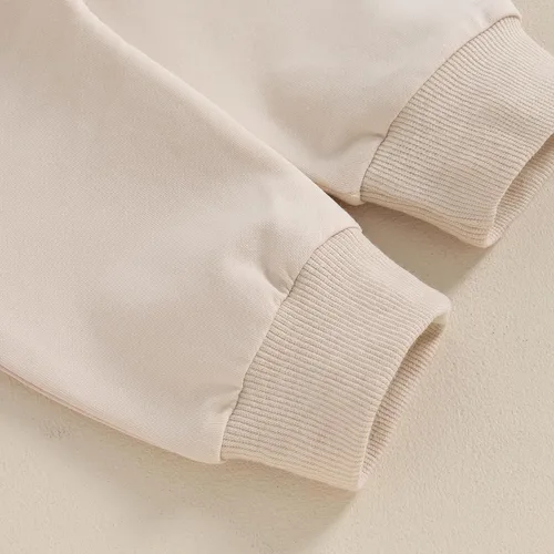 Vista 7 de Mubineo Pantalones deportivos básicos lisos para bebés, niños y niñas, cómodos pantalones de algodón con bolsillos