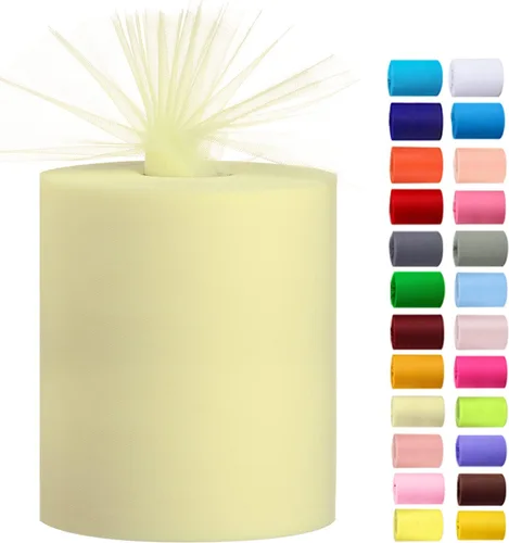 Vista 28 de Rollos de tul de 6 pulgadas por 100 yardas (300 pies) de tela de carrete de tul para bricolaje, faldas tutú, bodas, baby shower, manualidades