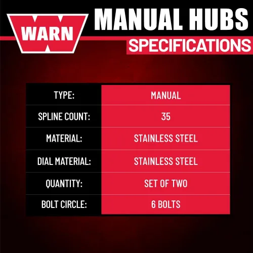 Vista 6 de WARN 108325 Bujes de bloqueo manual premium para Ford Super Duty F‑250, F‑350, F‑450 y F‑550 – 35‑Spline, bujes manuales de servicio pesado, juego