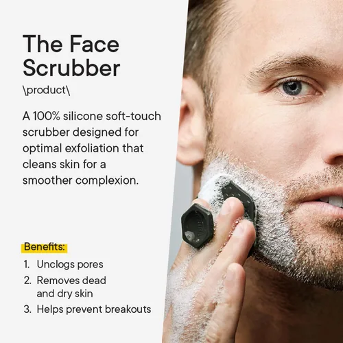 Vista 4 de TOOLETRIES Limpiador facial para hombre, cepillo de limpieza facial de silicona, almohadilla exfoliante suave y masajeador suave al tacto, elimina