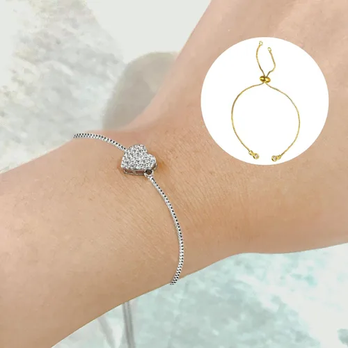 Vista 5 de uxcell Pulseras deslizantes ajustables, 10 unidades de extensor de caja de cadenas de conexión con extremos de diamantes de imitación para hacer