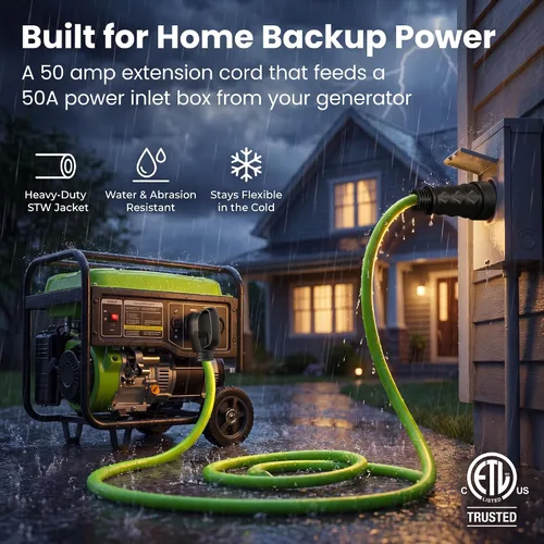 Vista 7 de GEARit - Cable generador de 50 amperios de 15 pies, NEMA 14-50P a SS2-50R, cable de extensión para generador de bloqueo giratorio, STW 6/3+8/1 AWG