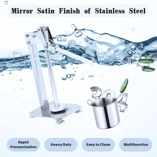Vista 2 de Exprimidor manual de cítricos de acero inoxidable, exprimidor manual de cítricos – Exprimidor de mano resistente para lima naranja, prensa de frutas