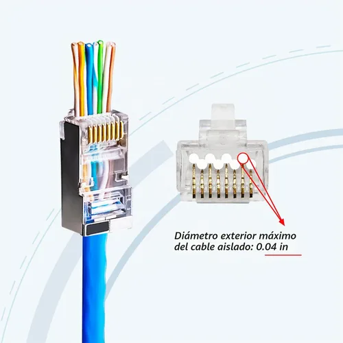 Vista 4 de EZYUMM Paquete de 20 Conectores de Paso RJ45 Blindados Cat6, Conector RJ45 Cat6a Chapado en Oro, Conector Cat6a Premium para Cable Ethernet FTP/STP