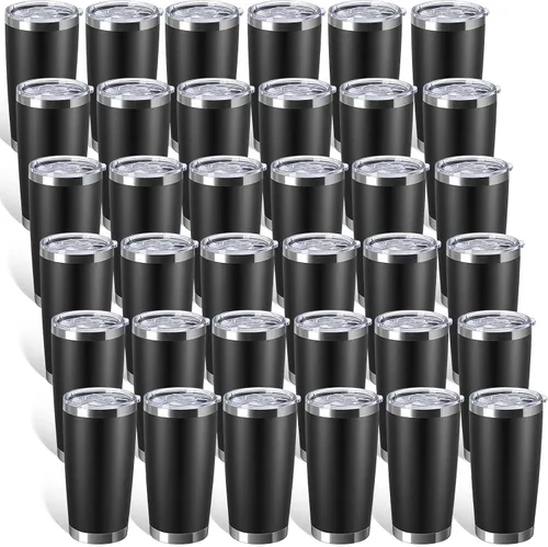Vista 15 de Sieral 36 Pack Stainless Steel Tumblers Bulk with Lids, 20 oz, Cool Color Color fresco