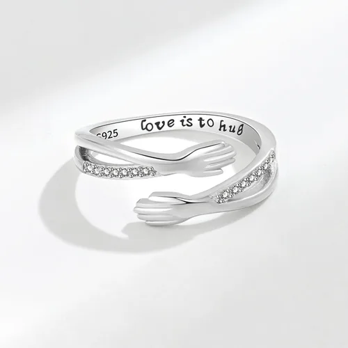 Vista 27 de Anillo de plata de ley 925, minimalista, ajustable, hecho a mano, para mujeres y niñas