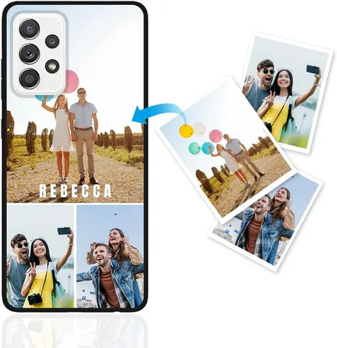 Vista 8 de Funda de teléfono personalizada para Samsung Galaxy A52s 5G/Galaxy A52, funda para teléfono con foto, funda protectora de TPU suave, funda Black 1