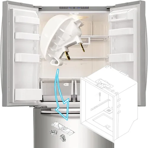 Vista 3 de Refrigerador llevó la luz del congelador W11251749 W11520324 W11549780 W11449273 W11468934 W11602886 para el refrigerador de Whirlpool llevó la luz