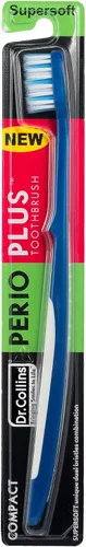 Vista 3 de Dr. Collins Perio Plus - Cepillo de dientes compacto, (los colores varían) (paquete de 3)
