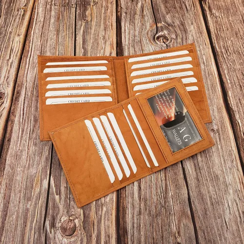 Vista 5 de AG Wallets - Cartera de piel de vaca auténtica para hombre, billetera, talla única
