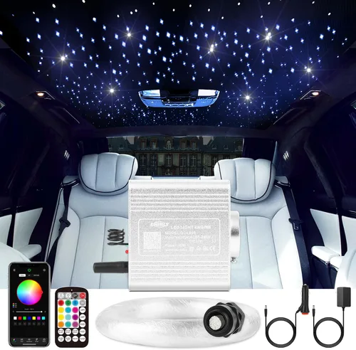 Vista 12 de CHINLY Starlight - Kit de luces de estrella para techo de automóvil, 500 luces de fibra óptica (0.03 pulgadas + 0.04 pulgadas + 0.06 pulgadas) 13.1