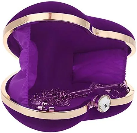 Vista 3 de Goclothod Bolso de mano con forma de corazón para mujer bolso de hombro de terciopelo