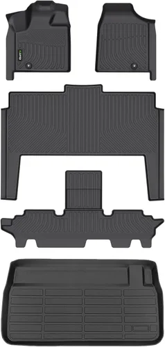 Vista 8 de HAFIDI® - Tapetes para auto con almacenamiento debajo del asiento, para todo clima, antideslizantes, de elastómero termoplástico, para la primera