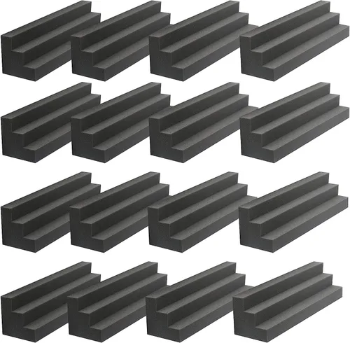 Vista 8 de Paneles de espuma acústica de 12 x 3 x 3 pulgadas, trampas para graves esquinas de espuma acústica, paneles de espuma a prueba de sonido para pared
