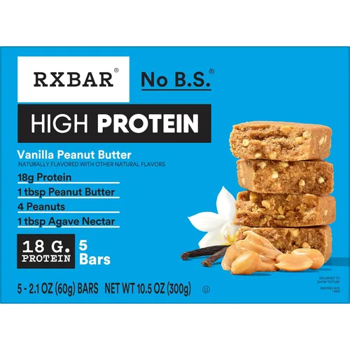 Vista 11 de RXBAR Barras altas en proteínas, 0.63 oz de proteína, sin gluten, aperitivos de proteínas, mantequilla de maní y vainilla (6 cajas, 30 barras)