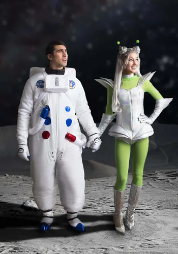 Vista 4 de Disfraz de bebé alienígena galático para mujer, atuendo prismático, traje de Halloween extraterrestre para mujer
