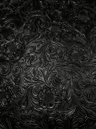 Vista 2 de The Yard - Tela de cuero sintético de vaquero occidental, vinilo en relieve, manualidades y tapicería de cuero sintético, 54 pulgadas (negro)