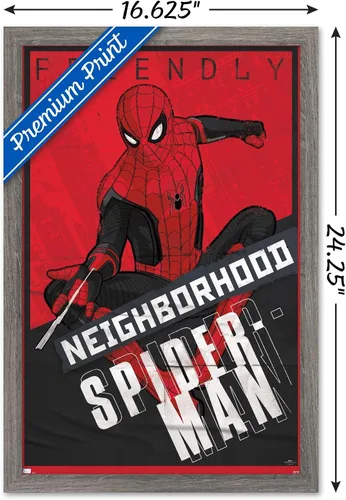 Vista 3 de Trends International Marvel Spider-Man: No Way Home - Póster de pared, 22.4 pulgadas de largo x 14.7 pulgadas, versión enmarcada en madera